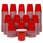 GoBig 200 Pack 2 oz Plastic Shot Cups - Mini 2oz Party Cups, Red