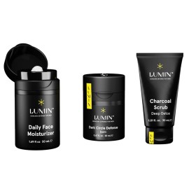 Lumin Skin Care Set Routine for Men - Boss Trio - Men\'s Facial Care Kit, Men\'s Skincare Routine Banish Dark Circles, Puffiness, Clogged Pores - 2 Month Supply