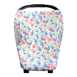 Baby Car Seat Cover Canopy and Nursing Cover Multi-Use Stretchy 5 in 1 Gift Wren by Copper Pearl