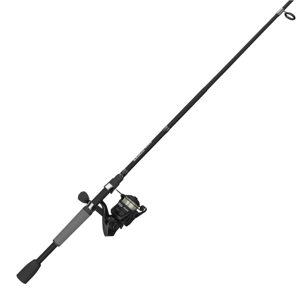 Zebco Roam Spinning Reel and Fishing Rod Combo, 6-Foot 6-Inch 2-Piece Fiberglass Fishing Pole, Split ComfortGrip Rod Handle, Soft-Touch Handle Knob, Size 30 Reel, Black