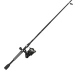 Zebco Roam Spinning Reel and Fishing Rod Combo, 6-Foot 6-Inch 2-Piece Fiberglass Fishing Pole, Split ComfortGrip Rod Handle, Soft-Touch Handle Knob, Size 30 Reel, Black