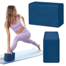 Gaiam Yoga Block - Supportive Latex-Free Eva Foam - Soft Non-Slip Surface with Beveled Edges for Yoga, Pilates, Meditation - Yoga Accessories for Stability, Balance, Deepen Stretches