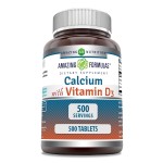 Amazing Formulas Calcium with Vitamin D3 Supplement | Tablets | Non-GMO | Gluten-Free | Made in USA (1 Pack | 500 Count)