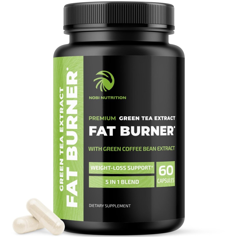 Green Tea Weight Loss Pills for Women & Men | 45% EGCG | Stomach Fat Burner, Metabolism Booster & Appetite Suppressant | Green Tea Fat Burner Diet Pills | Vegan Weight Loss Supplements | 60 Ct