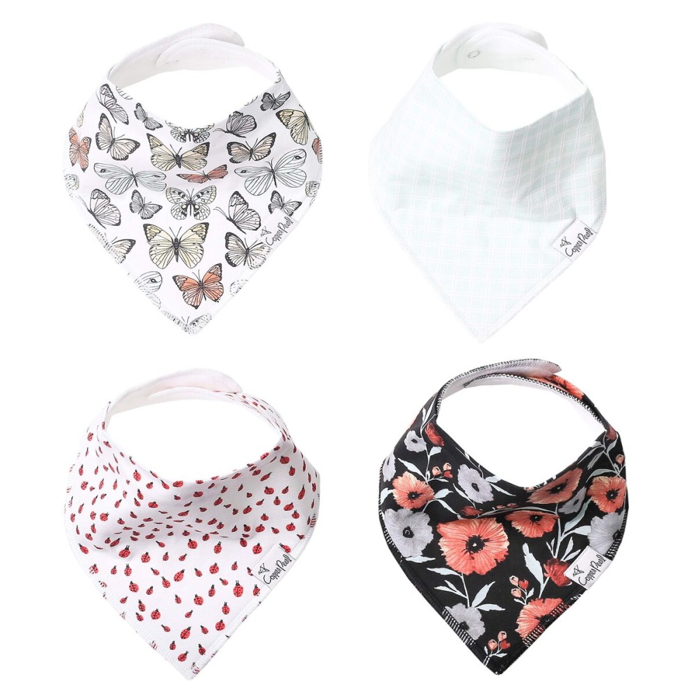 Copper Pearl Baby Bandana Drool Bibs for Drooling and Teething 4 Pack Gift Set Dot