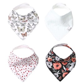 Copper Pearl Baby Bandana Drool Bibs for Drooling and Teething 4 Pack Gift Set Dot