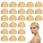 MYKURS Stocking Wig Cap for Women, Stretchy Nylon Hair Cap for Wig, Beige 24 PCS