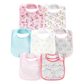 Simple Joys by Carter\'s Baby Girls\' 7-Pack Teething Bibs