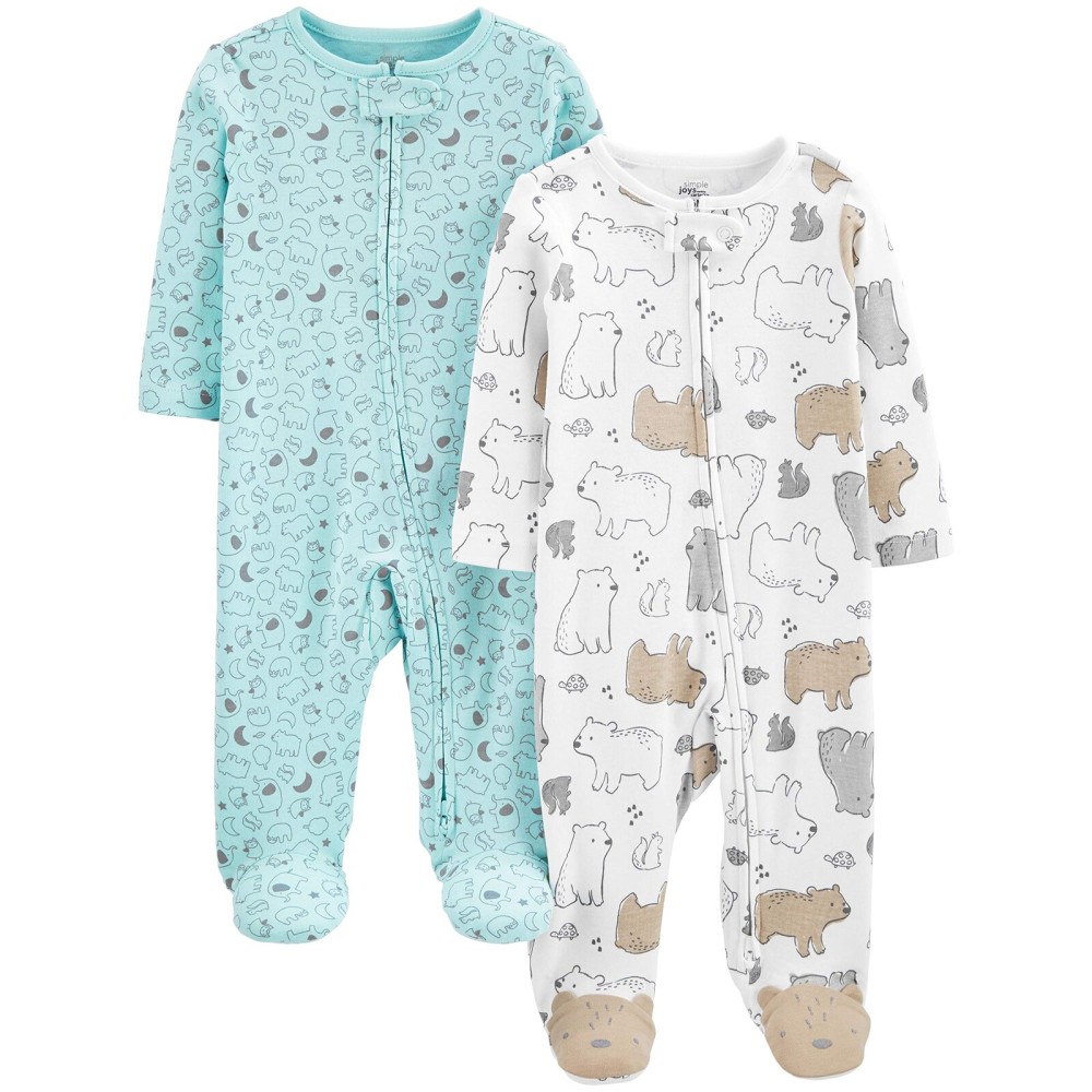 Simple Joys by Carter\'s Baby 2-way Zip Cotton Footed Sleep and Play