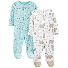 Simple Joys by Carter\'s Baby 2-way Zip Cotton Footed Sleep and Play