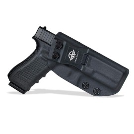 POLE.CRAFT IWB Kydex Holster for Glock 17 Gen 1 2 3 4 5 / Glock 22 Glock 31 Gen 3 4 - Inside Waistband Carry Holster - Gun Accessories for G17 G22 G31 (Black, Right Hand)