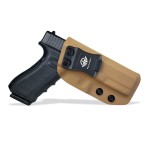 POLE.CRAFT G17 Holster, Kydex IWB Holster for Glock 17 / Glock 22 / Glock 31 - Inside Waistband Carry Holster - Guns Accessories for Glock 17 Pistol (Tan, Right Hand)
