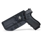 POLE.CRAFT IWB Kydex Holster for Glock 17 Gen 1 2 3 4 5 / Glock 22 Glock 31 Gen 3 4 - Inside Waistband Carry Holster - G17 G22 G31 Gun Accessories (Black, Left)