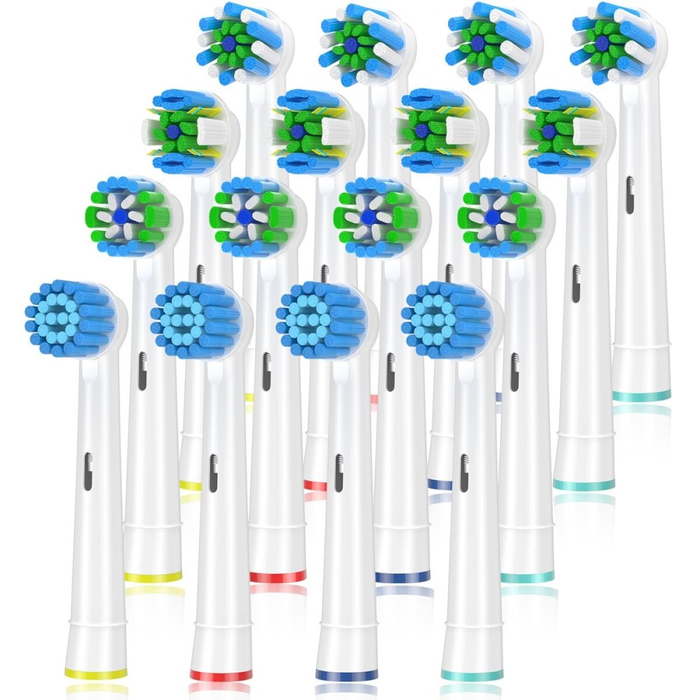 Replacement Toothbrush Heads Compatible with Braun Oral b 7000/Pro 1000/9600/ 5000/3000/8000/ and Smart Electric Toothbrush, 16 Pcs (White)