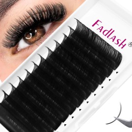 Eyelash Extensions 8-20mm FADLASH D Curl Lash Extensions 0.20 Thickness Premium Silk Classic Eyelash Extensions Supplies (0.20-D, 15mm)