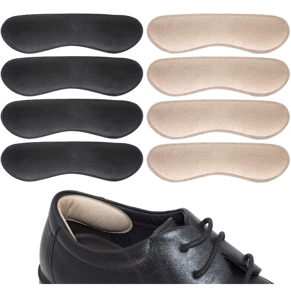 Dr. Foot\'s Heel Grips Liner Insert for Shoes Too Big, Shoe Inserts Liners for Loose Shoes, Preventing Heel Slipping, Rubbing, Non-Slip (Beige & Black)