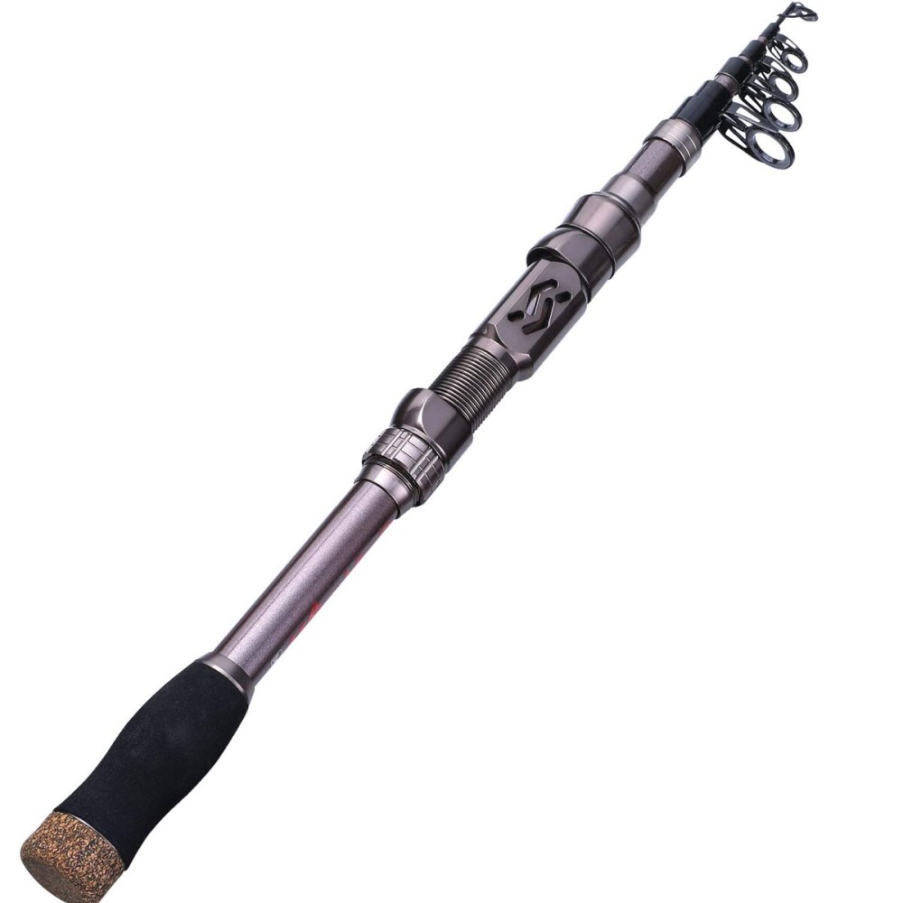 Sougayilang Fishing Rod Telescopic Fishing Rod Portable- 24 Ton Carbon Fiber,CNC Machined Reel Seat, Comfortable EVA Handle, Travel Fishing Pole for Bass Trout Fishing(Silver,1.8m/5.9ft)