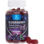 Elderberry Gummies - Black Elderberry Extract Immune Support Gummy with Vitamin C, D3 and Zinc for Kids & Adults, Immune Health Support Supplement Gummy, Black Elder Berry Vitamins - 60 Gummies