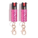 Pepper Spray Maximum Strength Self Defense Keychain for Women, 12-Foot Spray Range & UV Dye - Glitter