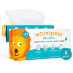 Whoopsie Wipes - The Original 100% Pure Cotton Dry Baby Wipes - Ultra Soft, Unscented, Chemical-Free Wipes for Sensitive Skin - Use Dry or Add Water for Wet Wipes - 2 Packs (200 Count).
