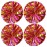 Hlonon 4 Pack Cheerleader Pom Poms Sports Dance Cheer Plastic Pom Poms Cheerleading for Sports Team Spirit Cheering (Rose Red Gold,50g)