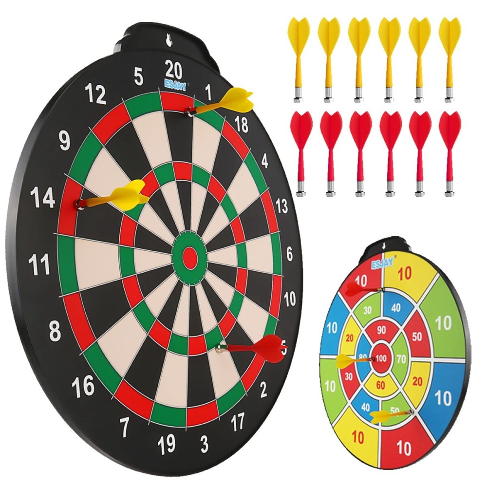 18 inch Magnetic Dart Board Set for Kids, Indoor Outdoor Game Dart Game with 12 Darts, Dartboard Toys Gifts for 8 9 10 11 12 Year Old Boys