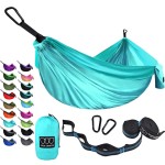 Gold Armour Camping Hammock - Portable Hammock Single Hammock Camping Accessories Gear for Outdoor Indoor Adult Kids, USA Based Brand (Seafoam)