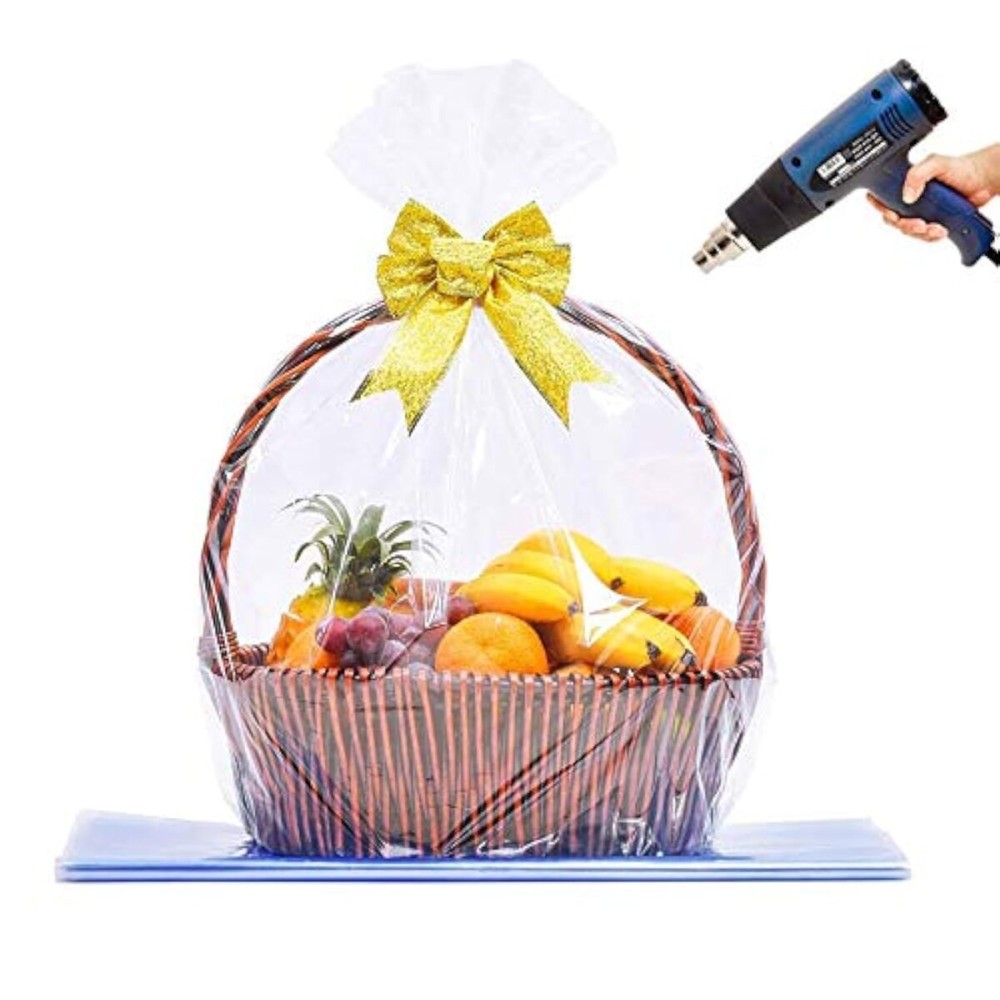 LazyMe Shrink Wrap Bags, Extra Large Jumbo Shrink Bags Cellophane Wrap for Gift Baskets, 35x44 Inch (5 pcs, XL)