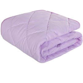 NTBAY Down Alternative Toddler Comforter, Lightweight and Warm Solid Color Baby Crib Quilted Blanket, 39x47 inches, Light Purple