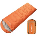 3-4 Season Sleeping Bag for Adults & Kids, Lightweight Warm Cold Weather Camping Bag with Waterproof Compression Sack - Portable for Hiking, Backpacking, Traveling & Outdoor Adventures (Mandarin Red)