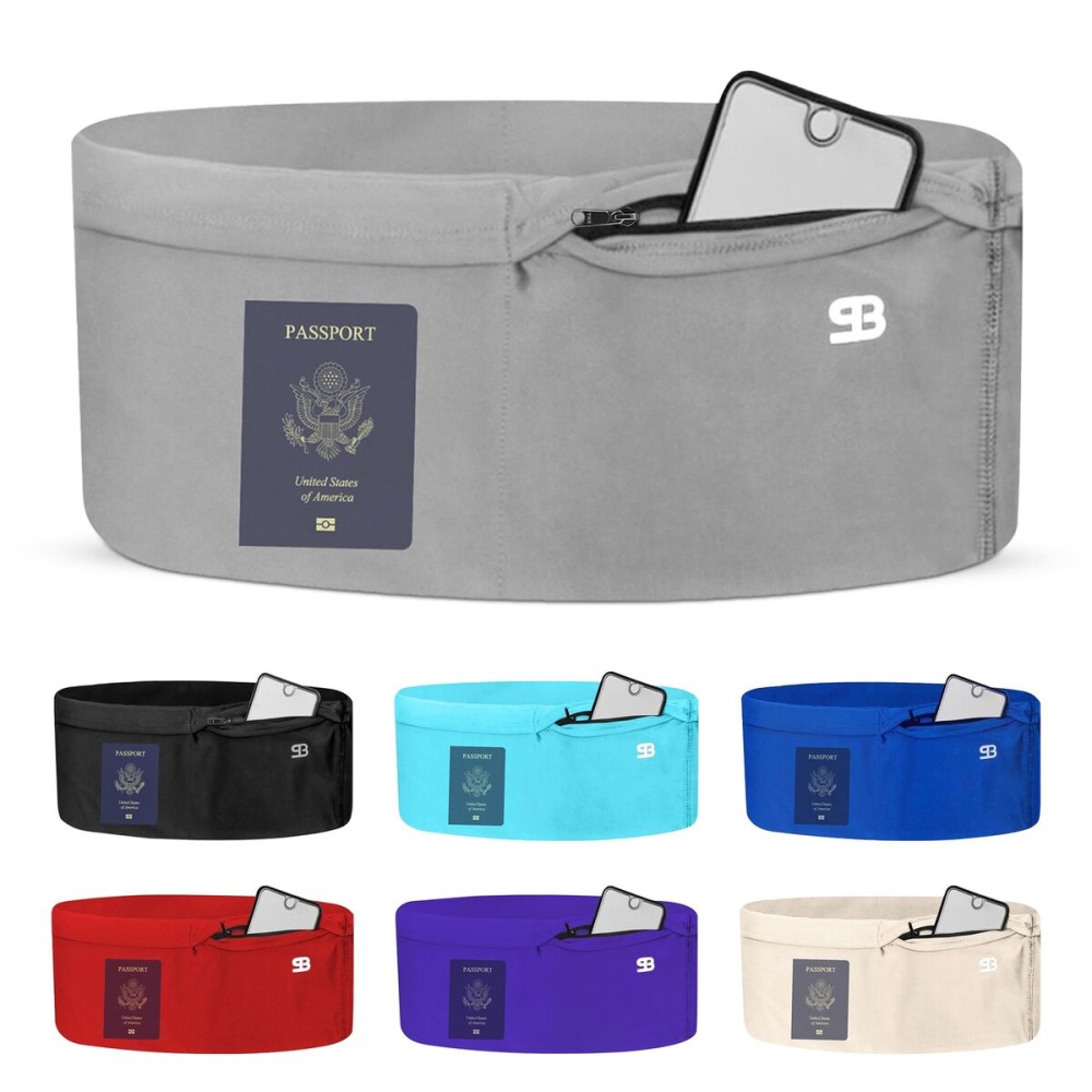 StashBandz Unisex Travel Money Belt, Running Belt, Fanny and Waist Pack, 4 Large Security Pockets and Zipper, Fits All Size Phones Passport and More, X-Small