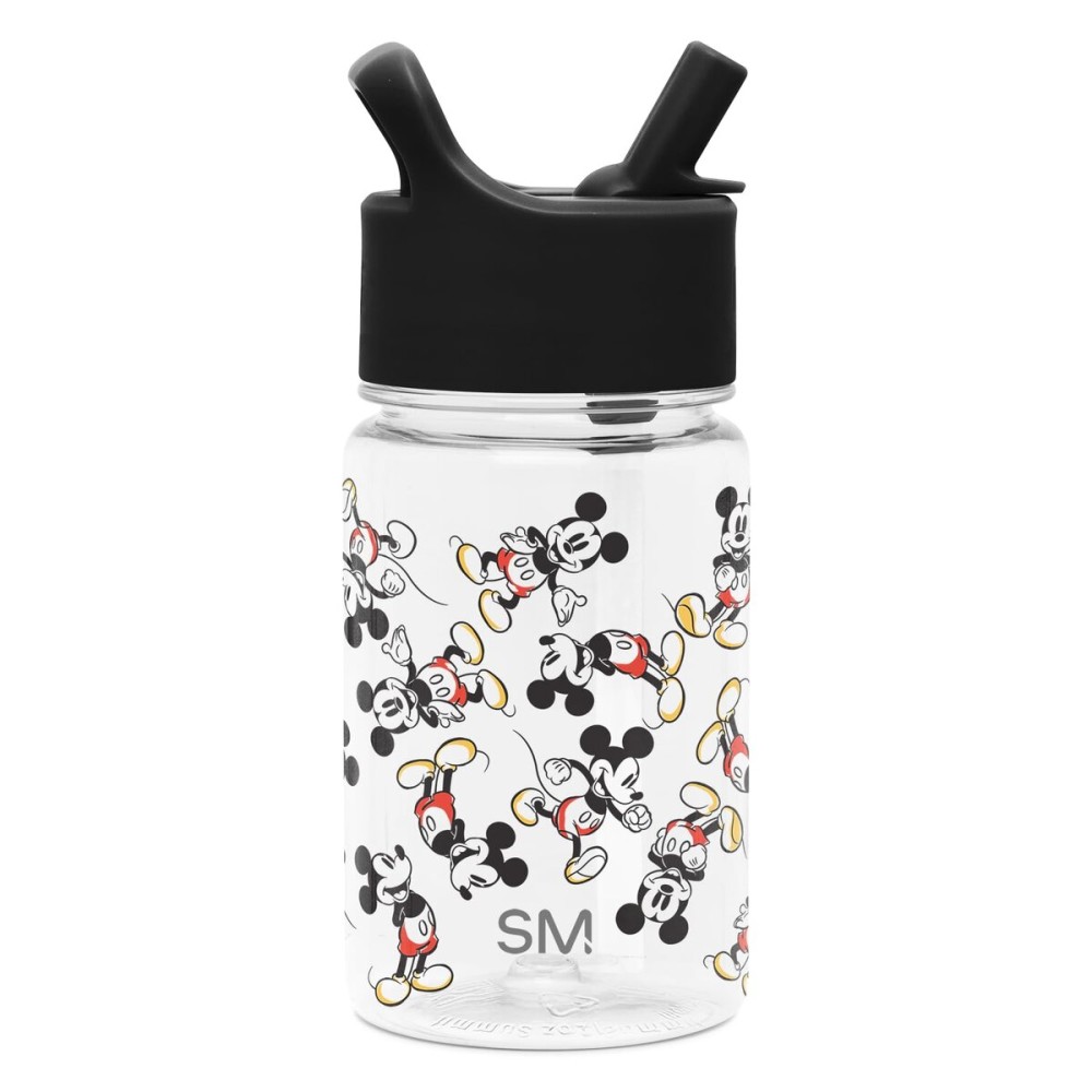 Simple Modern Disney Mickey Mouse Kids Water Bottle Plastic BPA-Free Tritan Cup with Leak Proof Straw Lid | Reusable and Durable for Toddlers, Boys | Summit Collection | 12oz, Mickey Mouse Retro