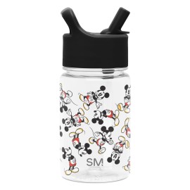 Simple Modern Disney Mickey Mouse Kids Water Bottle Plastic BPA-Free Tritan Cup with Leak Proof Straw Lid | Reusable and Durable for Toddlers, Boys | Summit Collection | 12oz, Mickey Mouse Retro