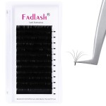 Lash Extensions D Curl 0.07 12mm Easy Fan Eyelash Extensions Premium Soft Eyelash Volume Extensions Self Fanning Lashes (0.07-D, 12mm)