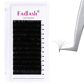 Lash Extensions D Curl 0.07 12mm Easy Fan Eyelash Extensions Premium Soft Eyelash Volume Extensions Self Fanning Lashes (0.07-D, 12mm)