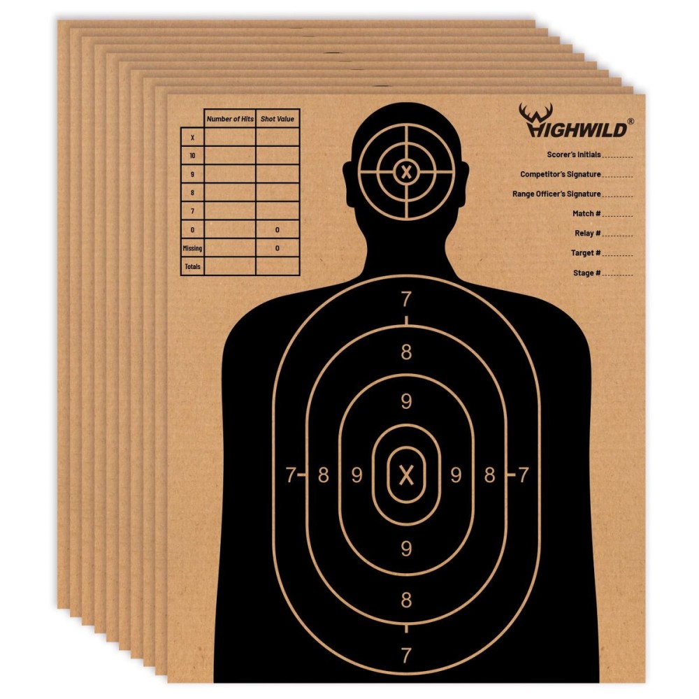Highwild 13 X 16 Cardboard Targets for Shooting, Silhouette Paper Targets - Pack of 25