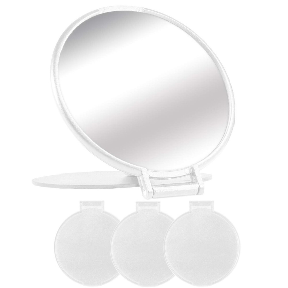 MOMIRA Compact Mirror Bulk Round Makeup Mirror for Purse, Set of 3, 2.6 L x 2.37 W (White)