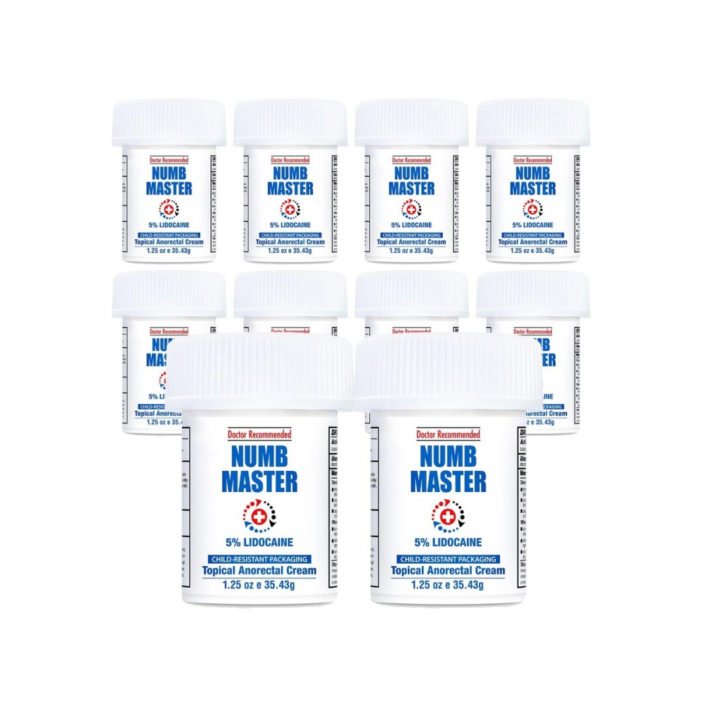 Clinical Resolution Numb Master 10 Pack 5% Lidocaine Topical Numbing Cream, Maximum Strength Long-Lasting Pain Relief, Fast Acting Topical Anesthetic Cream with Aloe Vera, Vitamin E