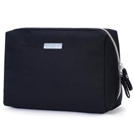 Narwey Makeup Bag Travel Cosmetic Bag Organizer Toiletry Bag Make Up Bags with Compartments for Women Girls (Large, Black)