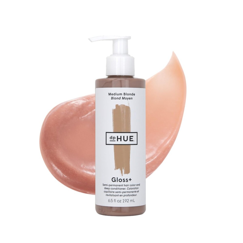 dpHUE Gloss+, Medium Blonde - 6.5 oz (8-12 Applications) - Semi-Permanent Hair Color & Conditioner - Lasts Up to Eight Washes - Paraben, SLS & SLES Sulfate Free - Vegan, Leaping Bunny Certified