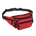 ProCase Fanny Pack Waist Packs for Men Women, Waist Bag Hip Pack for Travel Hiking Running Outdoor Sports -Red, Medium