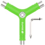 Zeato All-In-One Skate Tools Multi-function Portable Skateboard Y Tool Accessory with Y-type Allen Key and L-type Phillips Head Wrench Screwdriver - Green