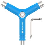 Zeato All-In-One Skate Tools Multi-function Portable Skateboard Y Tool Accessory with Y-type Allen Key and L-type Phillips Head Wrench Screwdriver - Blue