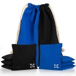 Play Platoon Professional Cornhole Bags - Set of 8 Regulation All Weather Two Sided Improved Bean Bags for Pro Corn Hole Game - 4 Blue & 4 Black