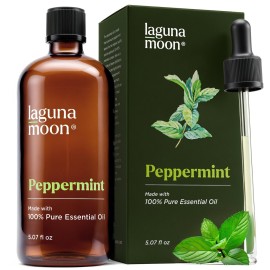 Lagunamoon Peppermint Oil - Natural Pure Essential Oils for Diffusers, Aromatherapy, Humidifiers, Candle Making Scents - Fresh Fragrance Scents for Home, Office, Cars and Cleaning Products (150mL)