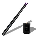 Navpeak Electric Candle Lighter Windproof USB Rechargeable Flameless Long Neck Lighter for Candles Gas Stove Fireplace BBQ Kitchen Grills (Black)