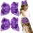 DEEKA 2 PCS 6 Big Hand-made Grosgrain Ribbon Solid Color Hair Bows Alligator Clips Hair Accessories for Little Teen Toddler Girls Kids Set of 2 -Purple