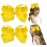 DEEKA 2 PCS 6 Big Hand-made Grosgrain Ribbon Solid Color Hair Bows Alligator Clips Hair Accessories for Little Teen Toddler Girls Kids Set of 2 -Yellow