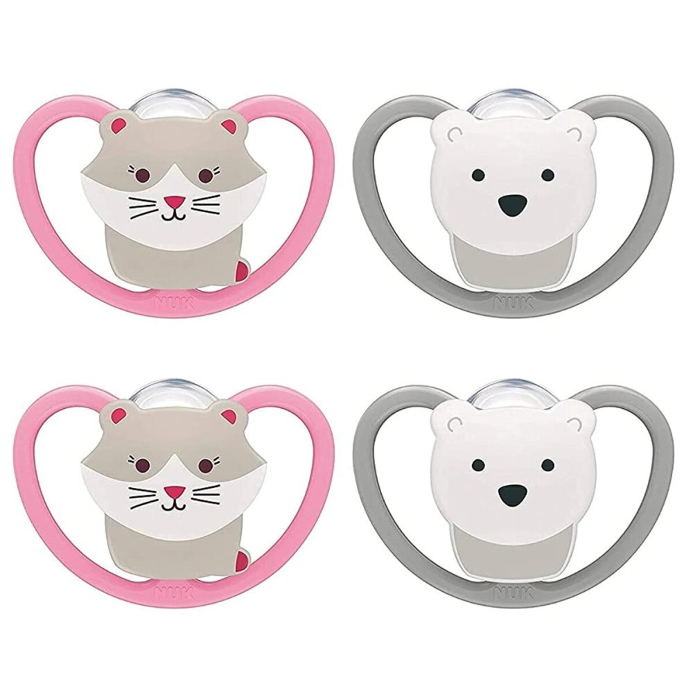 NUK Space Orthodontic Pacifiers, 6-18 Months, Cat/Firefly, 0.09 Pounds, (Pack of 2)