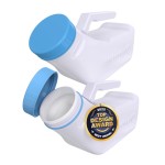 Urinals for Men Spill Proof by PerfectMed (2 Pack) - 32 oz/ 1000 ml | Portable Urine Bottle Bed Pan W/Glow in Dark Lid | Thick Plastic Pee Urinal Bottle